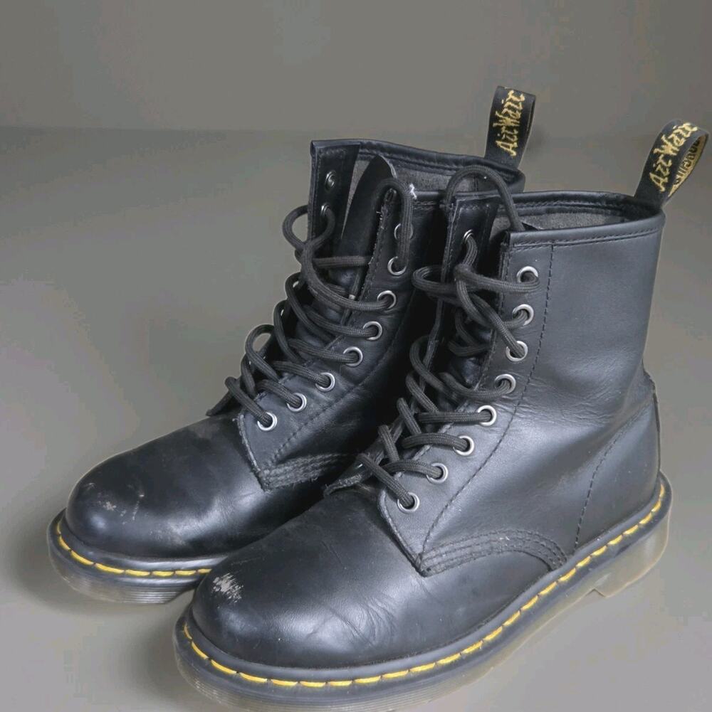 Dr Martens Boots Nappa Leather 1460 Men's US 6 8-Eye Lace Up Chunky Lug Sole